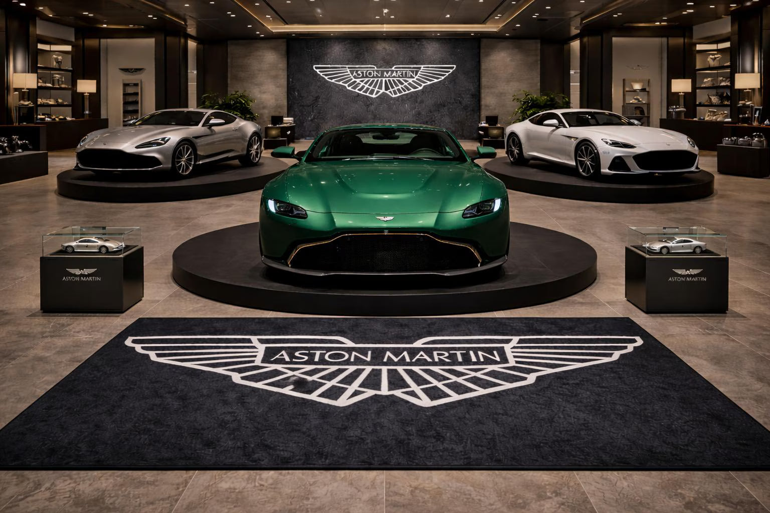 Premium Aston Martin Garage Rug – 152 x 221 cm  (5x7 ft)