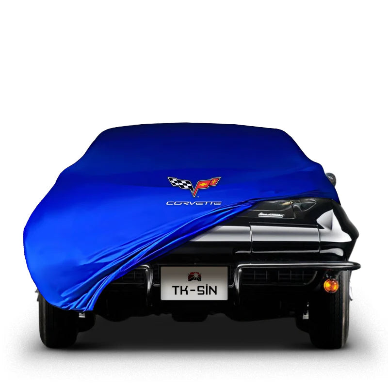 CORVETTE C2 INDOOR CAR COVER FOR ALL MODEL - Blue - Corvette Logo