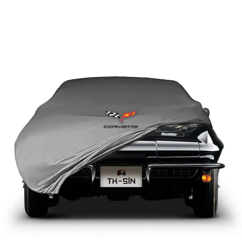 CORVETTE C2 INDOOR CAR COVER FOR ALL MODEL - Gray - Corvette Logo