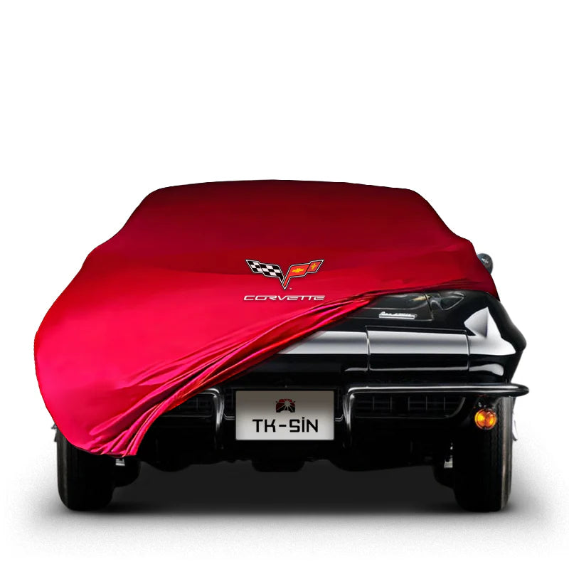 CORVETTE C2 INDOOR CAR COVER FOR ALL MODEL - Red - Corvette Logo