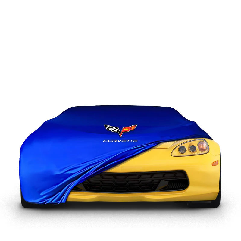 CORVETTE C6 INDOOR CAR COVER FOR ALL MODEL - Black - Corvette Logo