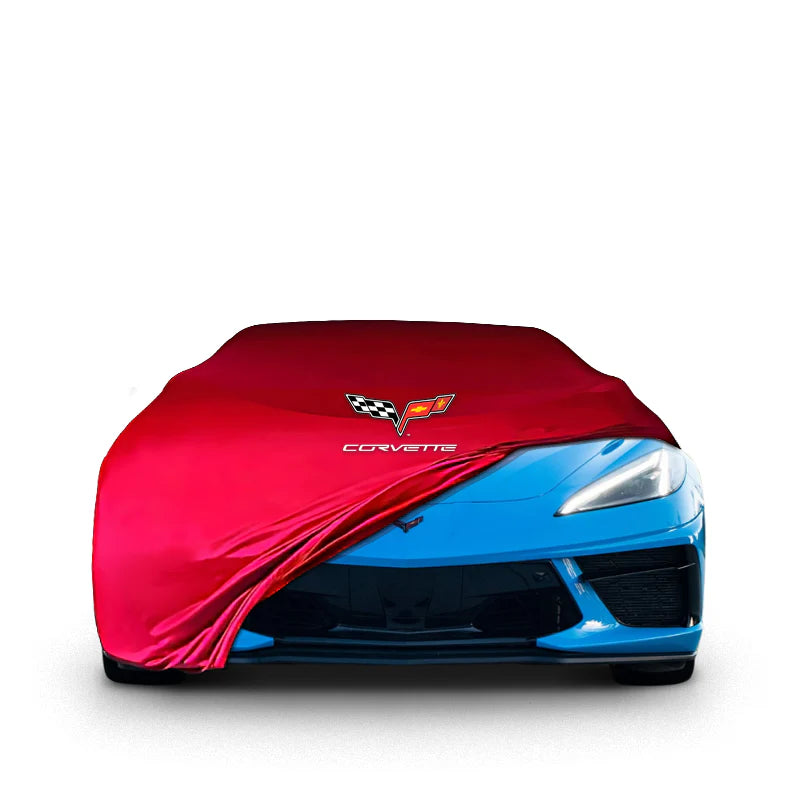 CORVETTE C8 INDOOR CAR COVER FOR ALL MODEL - Blue - Corvette Logo