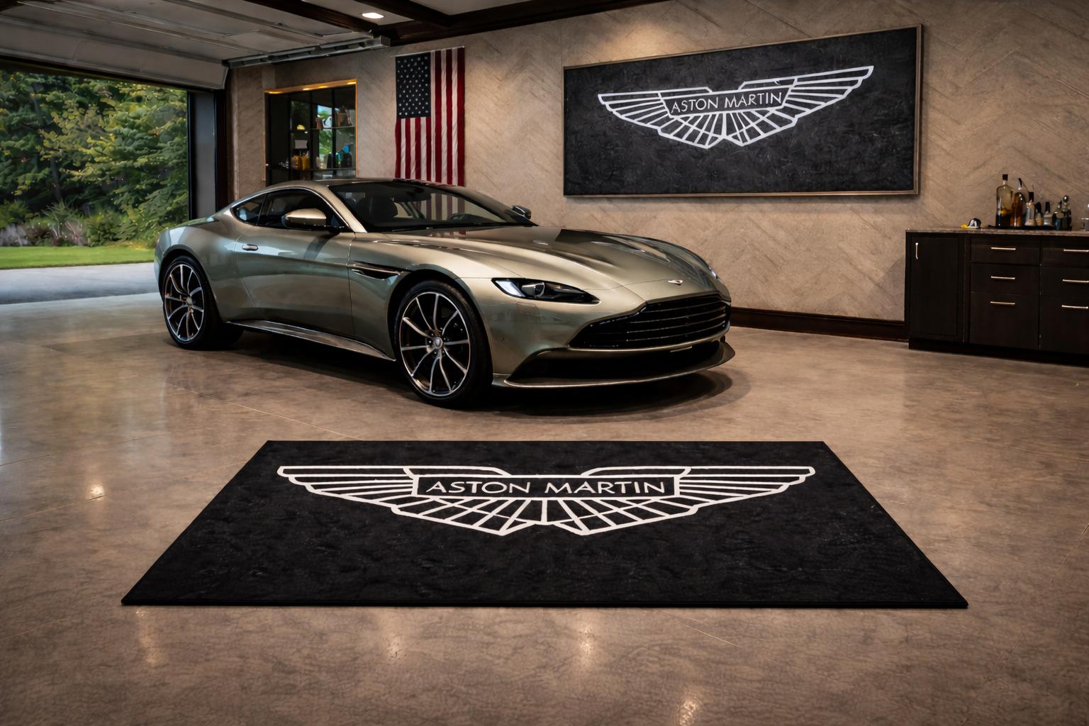 Premium Aston Martin Garage Rug – 152 x 221 cm  (5x7 ft)