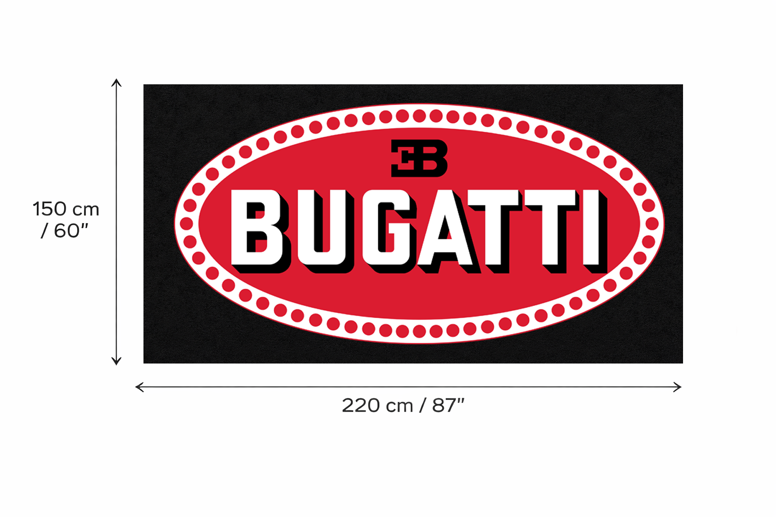 Premium Bugatti Garage Rug – 5x7 ft (60x87")