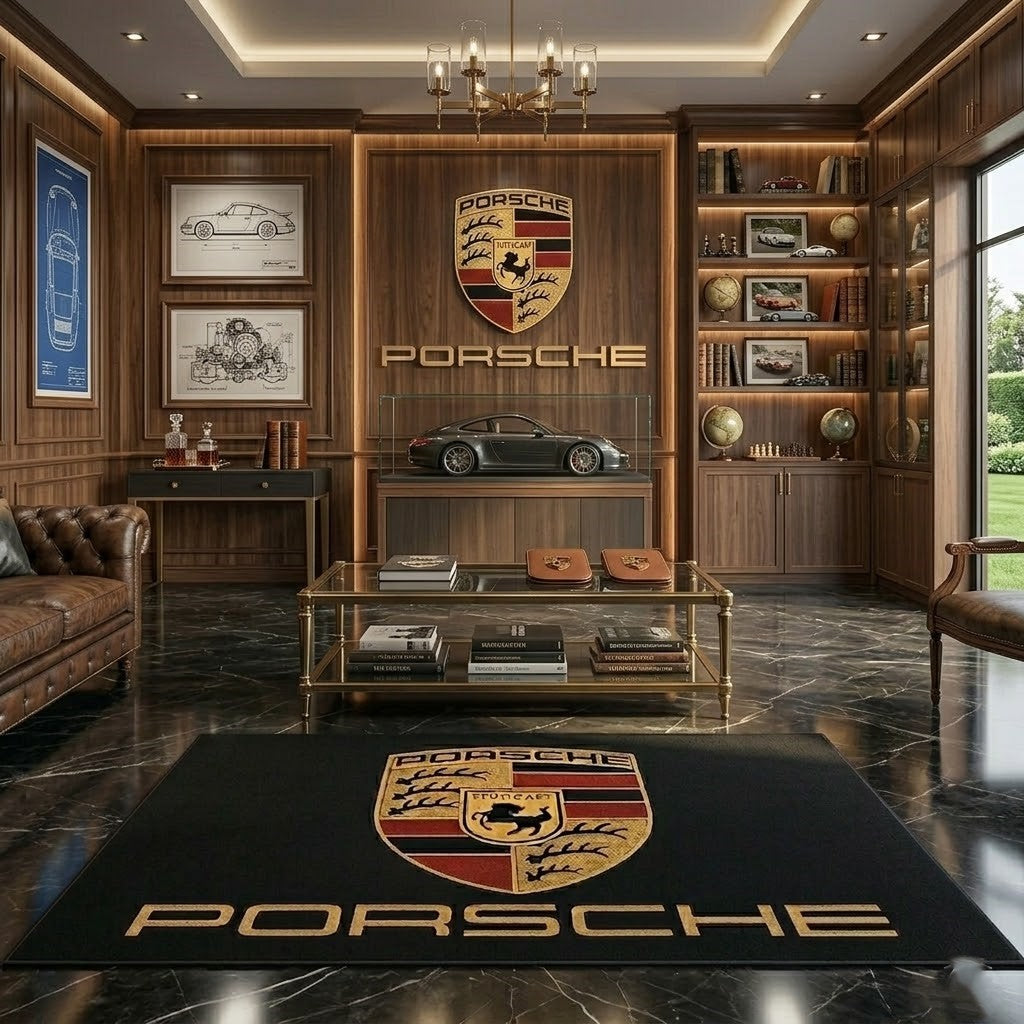 Premium Porsche Garage Rug – 152 x 221 cm  (5x7 ft)