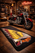 Indian Premium Garage Floor Mat - 2.5x7 ft (30x87") Luxury Anti-Slip Motorcycle Rug & Wall Decor