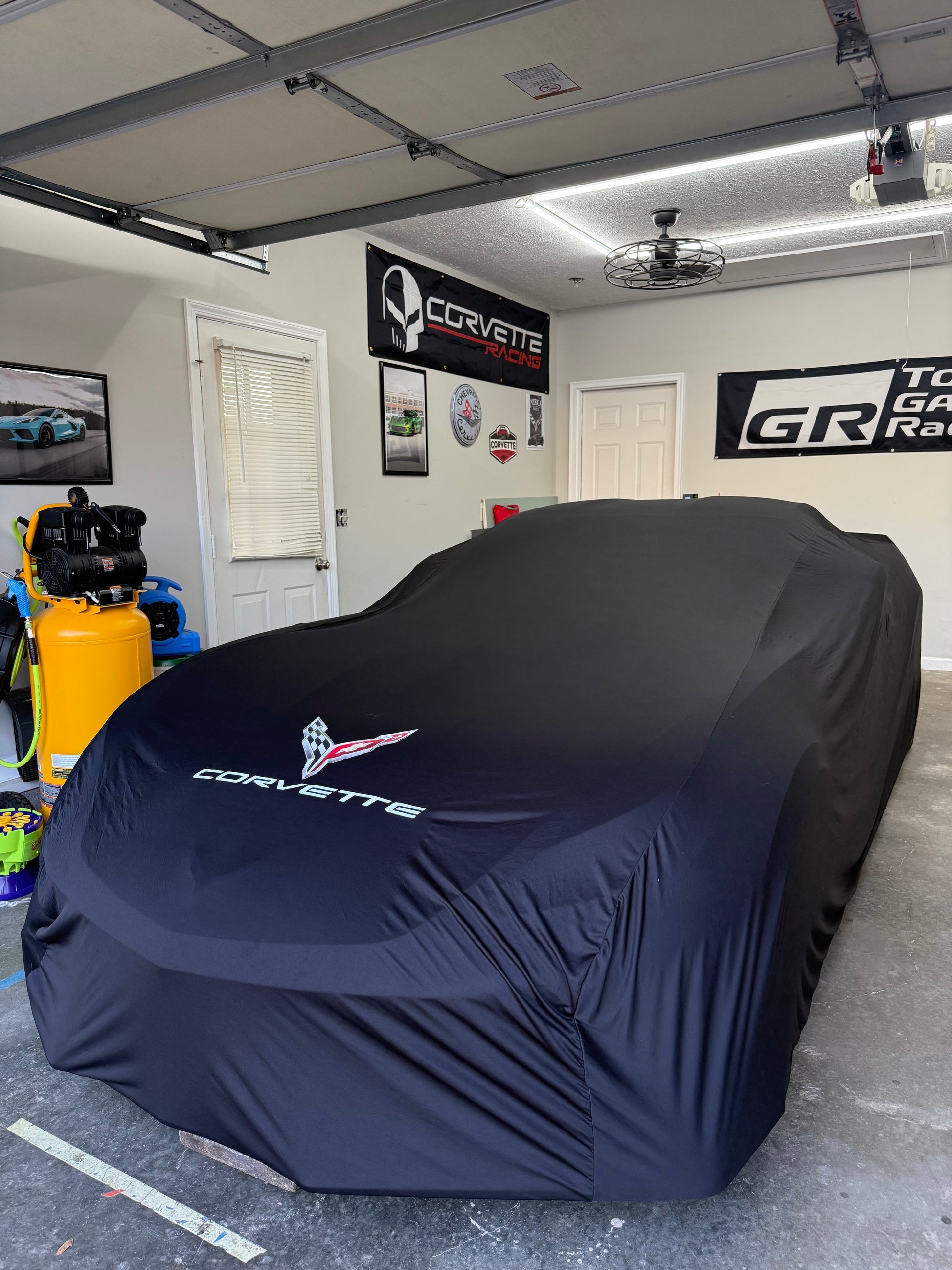CORVETTE C4 INDOOR CAR COVER FOR ALL MODEL - Gray - Corvette Logo