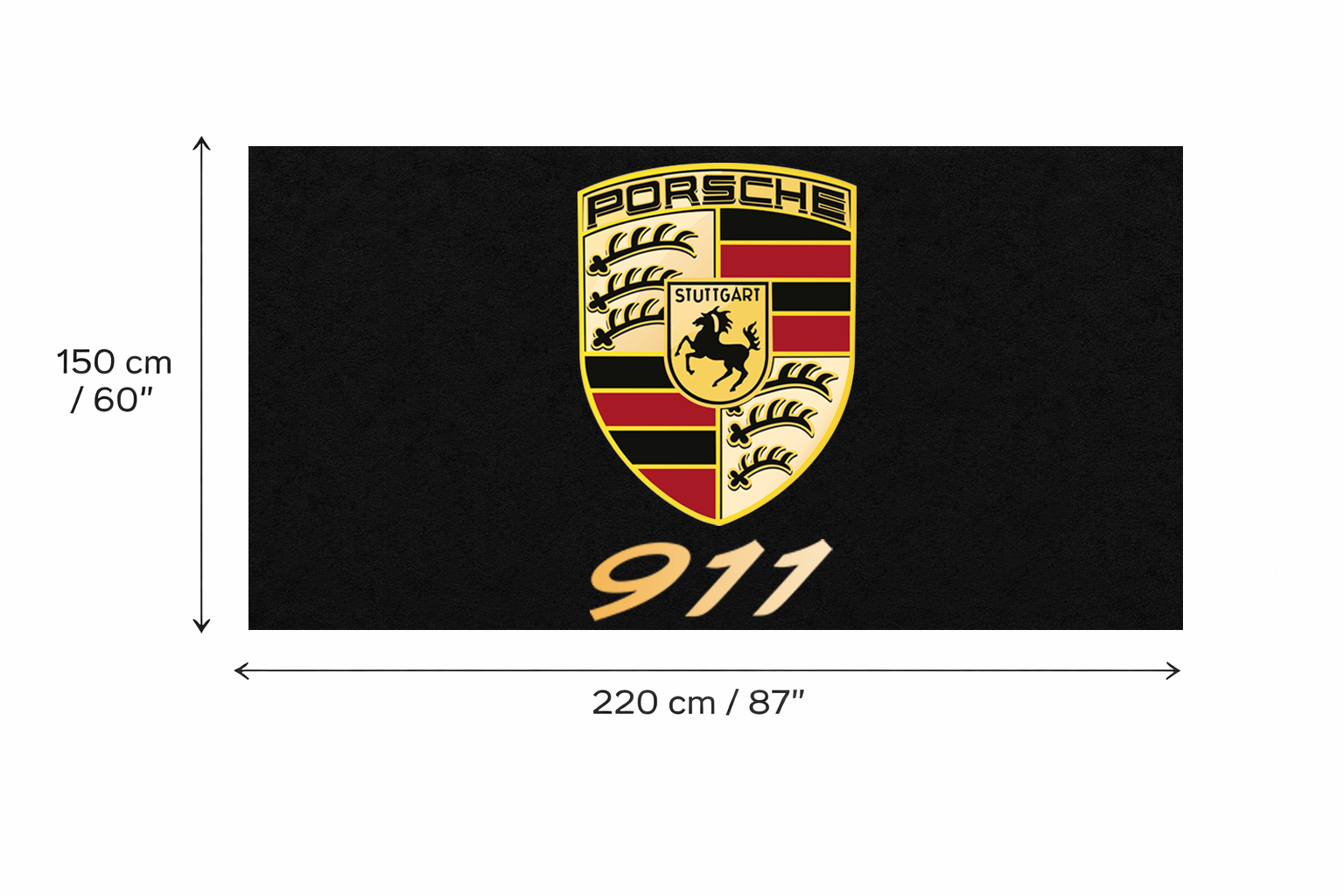 Premium Porsche Garage Rug – 152 x 221 cm  (5x7 ft)